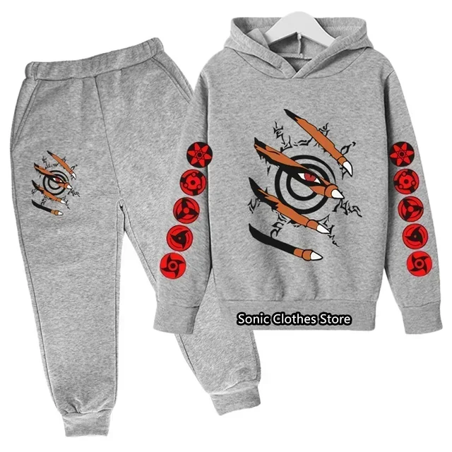 Sudadera con capucha de Naruto para niños, sudaderas con capucha para niños, Avatar, Kakashi, Harajuku, Top informal, otoño, primavera, conjuntos de Jersey para niños con cuello redondo