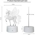 thumbnail image 2 of DYstyle NEW 3D Unicorn Night Light Table Stand Lamp Remote Touch Control, Color Changing For Kids Xmas Gift Home Decor, 2 of 4
