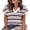Beige,pink,blue stripes, variant on Womens Summer Tops Short Rolled Sleeve Shirts 2026 Fashion V Neck Clothes