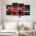 thumbnail image 2 of Elephant Stock Spa Orchids Wall Art - Horizontal Multi Panel Canvas - Lobby Wall Decor - Wellness Multi Panel - Black And Red Decor - 52" x 32", 2 of 8