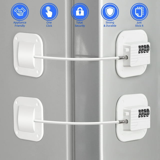 Refrigerator Lock, Children Safety Fridge Locks with Fourdigit