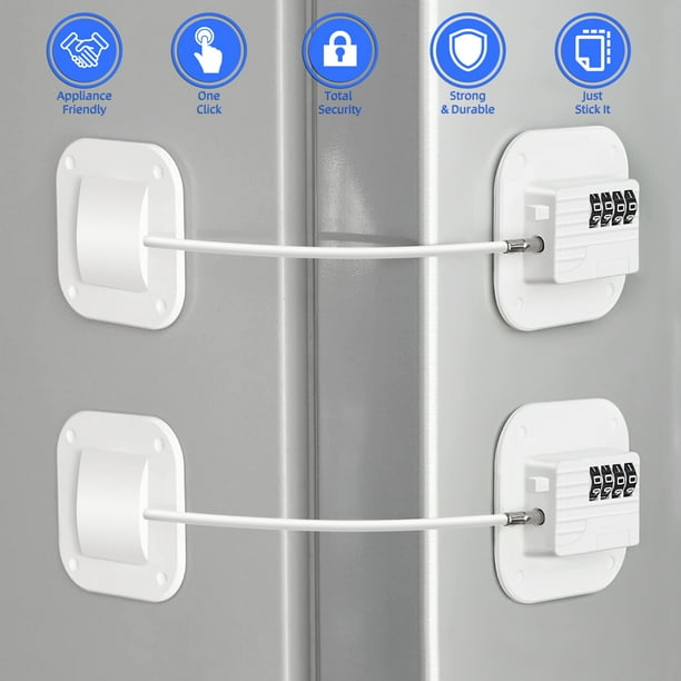 Freezer Draw Locks Refrigerator Lock, Children Safety Fridge Locks with Four-digit ...