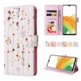 thumbnail image 3 of Compatible avec Samsung Galaxy A33 5G Cas Rétro Fleur Dorée PU Cuir RFID Bloquant Portefeuille Couverture, 3 of 5