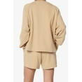 thumbnail image 2 of TheMogan Women's PLUS Cotton Terry Long Sleeve Oversized Top & Drawstring Shorts SET, 2 of 7