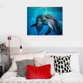 thumbnail image 5 of JEUXUS Dolphin Poster Canvas Pictures Wall Art Decor Prints Printing For Living room/Home/Office With Framed  16x12in, 5 of 6
