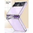 thumbnail image 3 of For Samsung Galaxy Z Flip 3 Clear Case With Ring Holder, [upgraded] Slim Thin Crystal Hard Pc Shockproof Protective Phone Cover For Flip3 5g 2021, 3 of 4