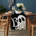 thumbnail image 2 of Halloween Table Runner - 90 Inch Long, Kitchen Dining Table Runner Dresser Scarves, Cartoon Funny Error Ghost Black Farmhouse Decor for Coffee Tables Wedding Party Banquet, 2 of 8
