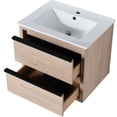 thumbnail image 4 of 24-inch Wall - Mounted Bathroom Vanity / White Ceramic Basin, Pre - assembled Base / Bathroom Use - Time - saving Installation, 4 of 6
