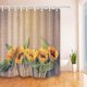 thumbnail image 1 of Cortina de Baño ABPHQTO de tela de poliéster con Diseño de flores Girasol en la Madera 160x180 cm, 1 of 1