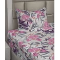 thumbnail image 2 of Ambesonne Flowers Print Fitted & Flat Sheet with Sham 3 Pcs Set, Iris Flowers Print, Twin, Pink Violet and Pale Grey, 2 of 4