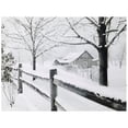 thumbnail image 2 of Northlight Small Fiber Optic Lighted Snowy Winter Cabin Canvas Wall Art - 11.75" x 15.75", 2 of 9