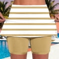thumbnail image 2 of oelaio Skorts for Women 2026 Summer Casual Stripe Print Athletic Golf Tennis Short Skirts Summer Skort with Pockets Khaki XXL, 2 of 7