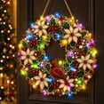 thumbnail image 3 of Wreath Christmas Pearl Diamond Painting Pendant Kits with LED String Lights,DIY Acrylic Christmas Diamond Art Hanging Kit for Adults,Christmas Ornaments for Home Party Wall Decor and Gift, 3 of 7