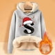 thumbnail image 2 of WILLBEST Sudadera con Capucha para Mujer, con Estampado de Letras Navideñas, de Lana Gruesa, Cálida para El Invierno Grande, 2 of 4