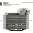 thumbnail image 4 of PARKWELL Contemporary Outdoor Swivel Rocking Chair Set of 2,Patio Wicker Swivel Lounge Glider Chair for Porch Balcony Yard,Gray/Gray, 4 of 8