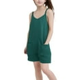 thumbnail image 4 of AUNVITO Girls Summer Sleeveless Casual Thin Straps Overalls Shorts with Pockets, 4 of 8