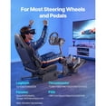 thumbnail image 2 of Racing Wheel Stand, Heavy-Duty Simulator Cockpit Steering Wheel Stand, Fit Logitech G25, G27, G29, G920, G923, Thrustmaster T300RS, TX F458, T500RS, T3PA-PRO (F1/GT) and CSR Pedals, 2 of 6