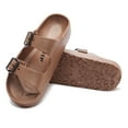 thumbnail image 2 of Weestep Essential lightweight double buckle slip-on flat adjustable women’s men’s sandals(Copper, W11-11.5/M9-9.5), 2 of 7
