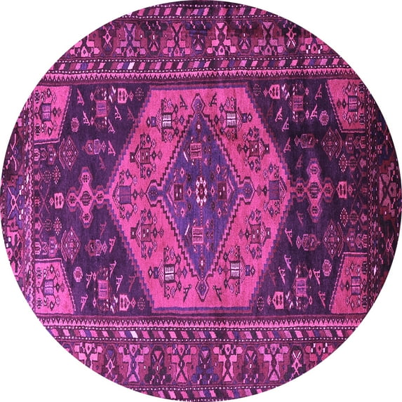 Ahgly Company Indoor Round Persian Purple Traditional Area Rugs, 4' Round