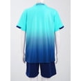 thumbnail image 4 of TiaoBug Kids Boys Jerseys Shirts and Shorts Set Basketball Football Exercise Sportswear Sky Blue M, 4 of 7