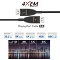 thumbnail image 4 of 4XEM 33 Feet Active Optical Fiber DisplayPort Cable, Black, 4 of 4