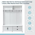 thumbnail image 3 of EUROCO 80.3" Large Entryway Hall Tree with Storage Bench and Coat Rack, 5 Hooks, 2 Large Drawers for Hallway Living Room Bedroom Home, White, 3 of 8