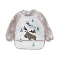 thumbnail image 2 of SDJMa Mess Proof Baby Bib, Cute Cartoon Long Sleeve Bib Outfit, Waterproof Bibs for Toddlers, Machine Washable, Baby Smock, 2 of 3