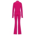thumbnail image 6 of Womens 2 Piece Outfits Casual Sweatsuit Set Long Sleeve Zipper Crop Jacket Long Flare Pants Tracksuits Workout Set New Two Piece Sets for Women Pinks XL, 6 of 7