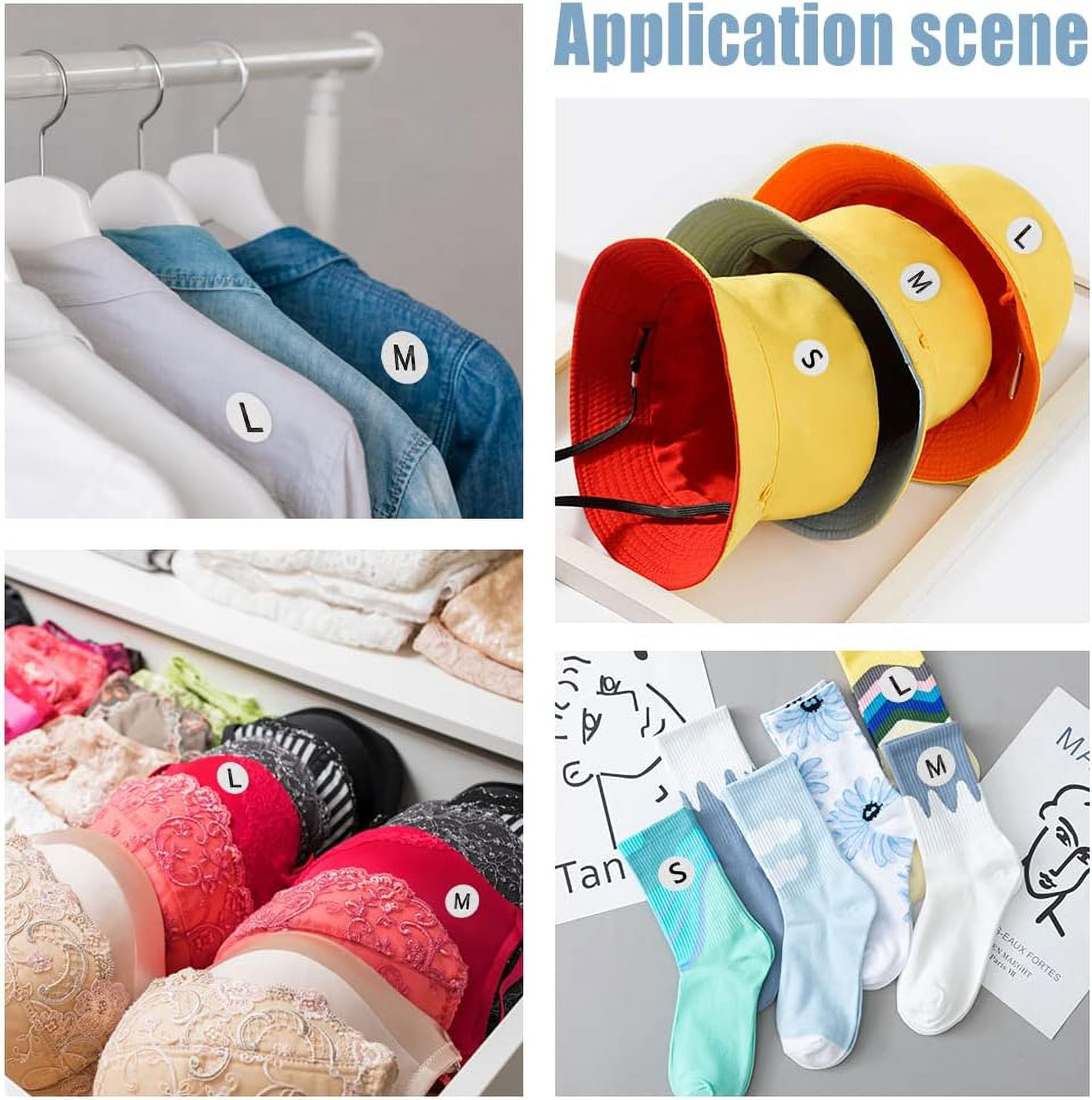 3500Pcs 1 Inch Clothing Size Stickers Labels 7 Size Round Self Adhesive Size Labels Stickers with 100pcs Self Sealing Bags for Clothing T Shirts Skirt Retail Packaging XS S M L XL XXL XXXL