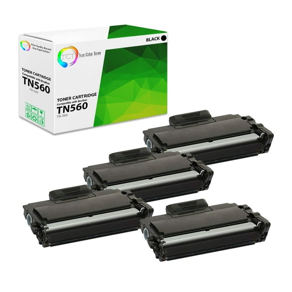 TCT TN560 Toner Cartridge 4 Pack - Premium Compatible Replacement for Brother TN-560 TN560 Black High Yield
