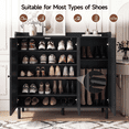 thumbnail image 3 of ROGALIS 40" Shoe Cabinet with 3 Doors & Adjustable Shelves for 30 Pairs, Tall Farmhouse Shoe Storage Rack for Entryway Living Room Closet, 3 of 10