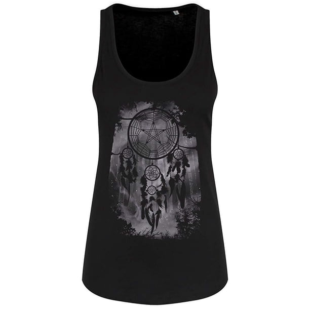 Unorthodox Collective - Camiseta de tirantes modelo Pentagram Dreamcatcher para mujer (Negro)