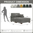 thumbnail image 2 of DREAMSIDEA Oversized Chaise Lounge with Ottoman for Living Room, Left Arm Corduroy Chaise Lounge Indoor Furniture,Light Grey, 2 of 7