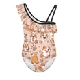 thumbnail image 4 of Uorisanigo Girls Bathing Suits Kids One Shoulder Sport Summer Beach Swimwear Size 11-12 One Piece Tankini Bathing Suit Pool Party, Cute Corgi, 4 of 7