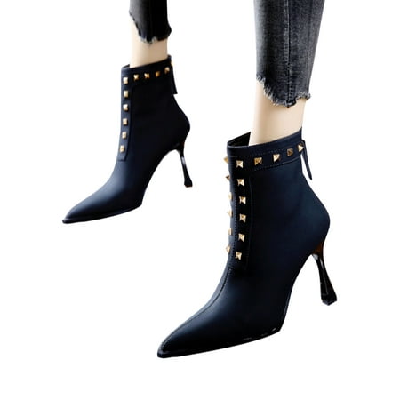 

Harsuny Women Business Casual Bootie Pointed Toe Ankle Boot Walking Comfort Sexy Dress Black 4.5