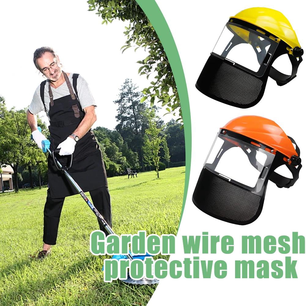 Face Logging Helmet, Adjustable Safety Helmets with Visor, Full Face Mesh Protective Mask, Forestry Hat For Gardening Logging Lawn Cutter