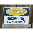 thumbnail image 2 of Beware Of La Chancla 12" x 8" Funny Tin Sign Hispanic Latino Latina Latinx Humor Home Decor Spanish Bodega Cafe Panderia, 2 of 4