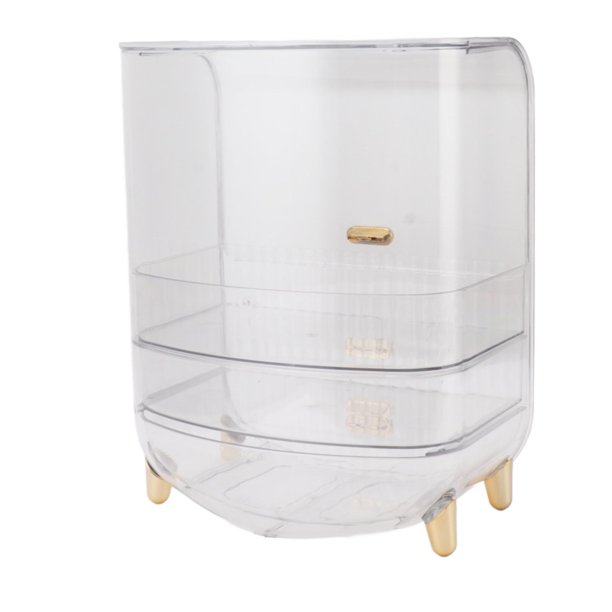 Organizador De Maquillaje Transparente, Cajón De Almacenamiento Cosmético De 3 Capas Con Tapa Para Dormitorio, , Regalo Para Mujer, 7,5x11,2x14,2"