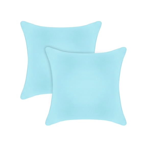 A1HC Hypoallergenic Down Alternative Pillow Inserts, 18x18 in, Square, Pack of 2, Light Blue