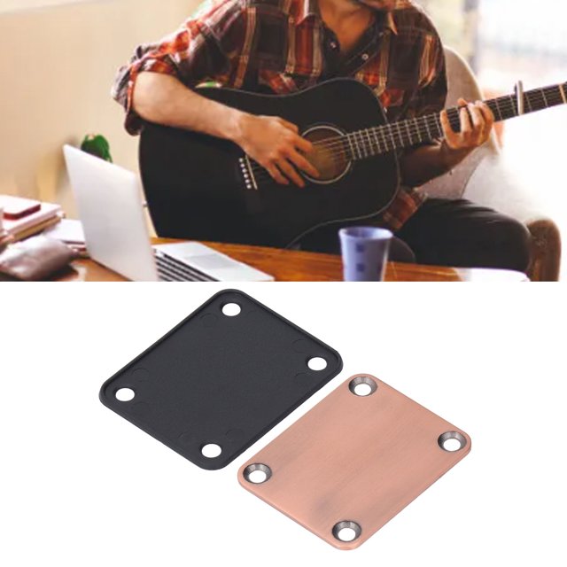 Guitar Neck Plate, Fixing Electric Guitar Neck Plate Metal with Screws for Repair
