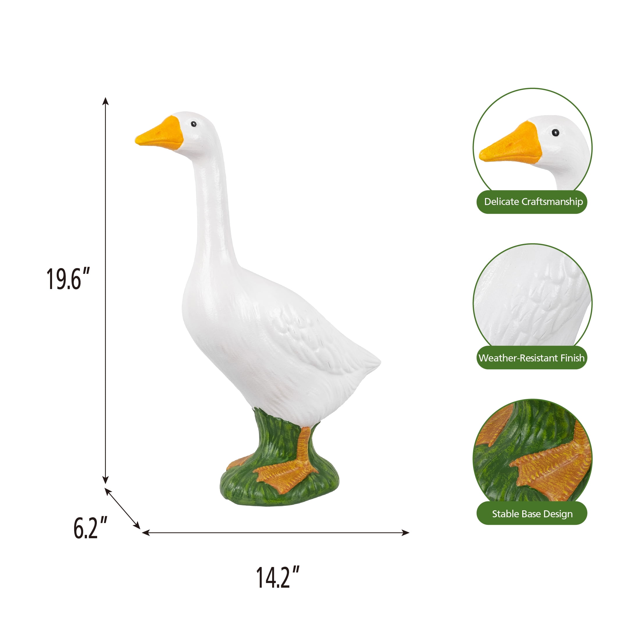 Mainstays Weather-Resistant Resin 19\" Porch Goose Garden Statue