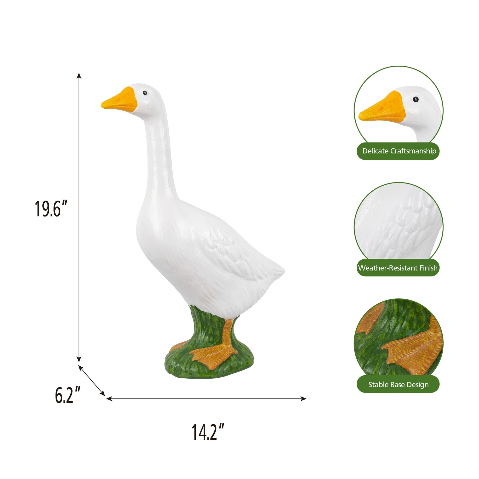Mainstays Weather-Resistant Resin 19" Porch Goose Garden Statue