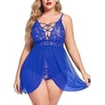 thumbnail image 1 of XmhyTop Conjunto de Lencería Mujer Erótica para Sexo, Talla Grande XL Color Azul Brillante, Diseño Atractivo con Detalles de Encaje y Ajuste Perfecto para Mujeres Curvas, 1 of 5
