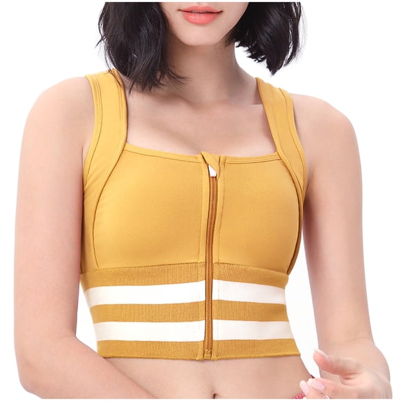 Bras for Women Clearance Women's Front Zip Sports Bra Shockproof Yoga Vest Beauty Back Fitness Underwear Sports
