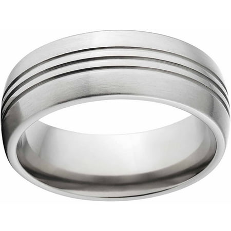 Brushed 8mm Titanium Wedding Band with Comfort Fit Design