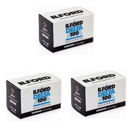 3 X Ilford 1780624 Delta 100 Professional Black And White Film