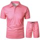 thumbnail image 3 of Conjunto De 2 Piezas De Camiseta Y Pantalones Cortos Deportivos De Manga Corta Para Hombre, 3 of 6