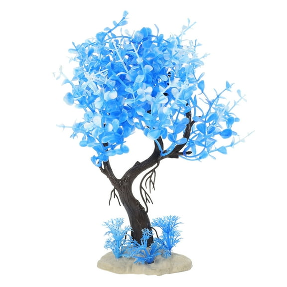 LULULION Blue Artificial Aquarium Tree for Decoration Durable Resin Material Fish Tank Accessory