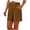 Brown, variant on hoksml Women's High Waist Smocked Shorts, Elastic Waist Casual Shorts with Pockets, Solid Color Summer Loose Fit Shorts