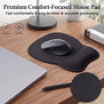 thumbnail image 6 of Ergonomic Mouse Pad with Wrist Rest, Non-Slip Base and Smooth Surface for Office & Home, 9.6 x 8.1 in, Black, 6 of 8